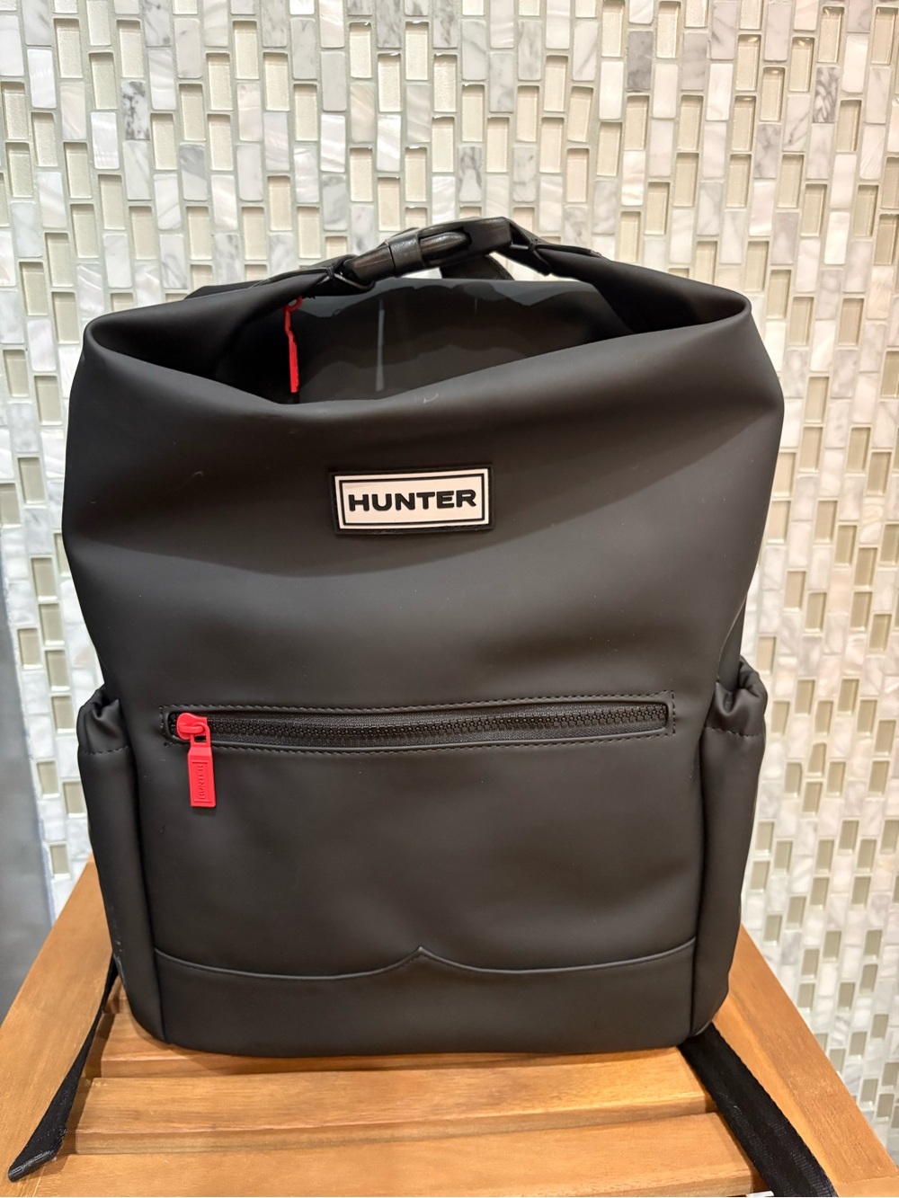 Hunter Top Clip Backpack Bag Black NEW with Tags Waterproof